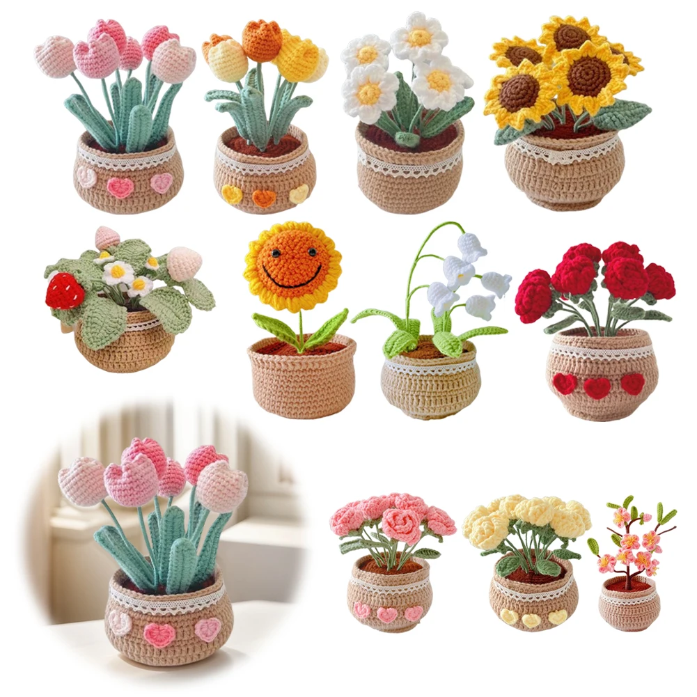 Resist Hand-Knitted Cute Plant DIY Plants Crochet Tool Wear Artificial Small Potted Plants for Home Room Decor Desktop Ornament
Resist Hand-Knitted Cute Plant DIY Plants Crochet Tool Wear Artificial Small Potted Plants for Home Room Decor Desktop Ornament