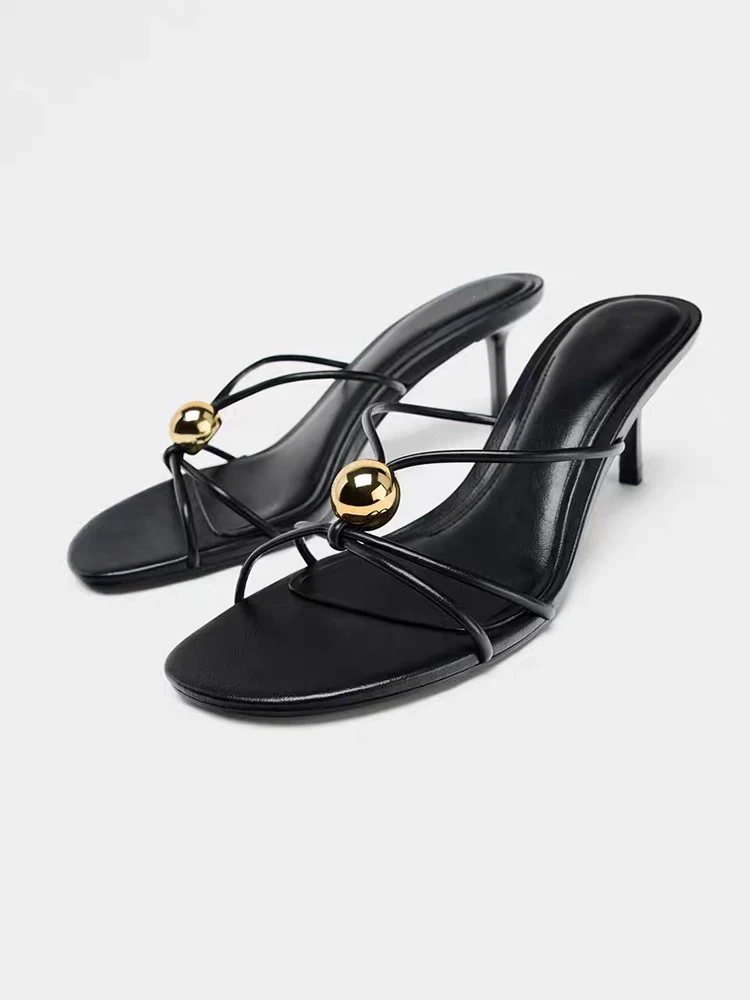 Summer 2025 round Toe Bla Strap High Heels Sexy Bal Slippers Women's Faion PU Lined Slip-On Anti-Slip Rubber Sole
Summer 2025 round Toe Bla Strap High Heels Sexy Bal Slippers Women's Faion PU Lined Slip-On Anti-Slip Rubber Sole