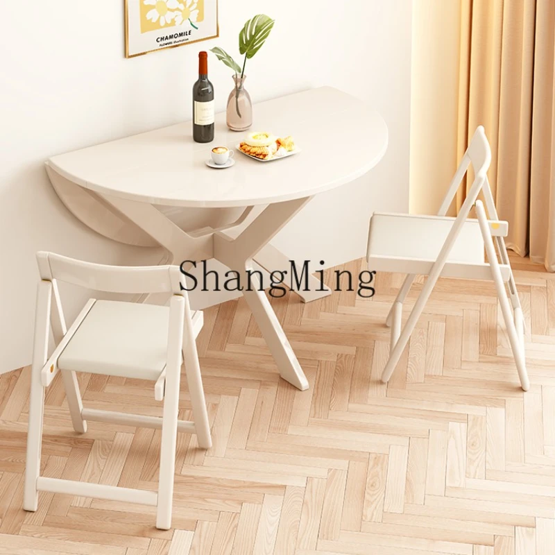 DHY cream wind retractable round dining table household solid wood dining table folding table
DHY cream wind retractable round dining table household solid wood dining table folding table