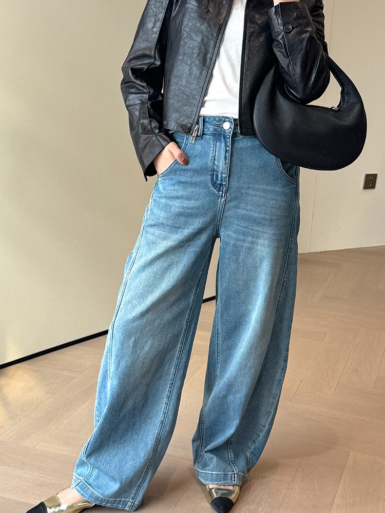 Spring 2026 Slimming Fashion Wide Leg Jeans Straight High Waist Knife Long Pants Casual Cotton Polyester Blend Washed Loose Fit
Spring 2026 Slimming Fashion Wide Leg Jeans Straight High Waist Knife Long Pants Casual Cotton Polyester Blend Washed Loose Fit