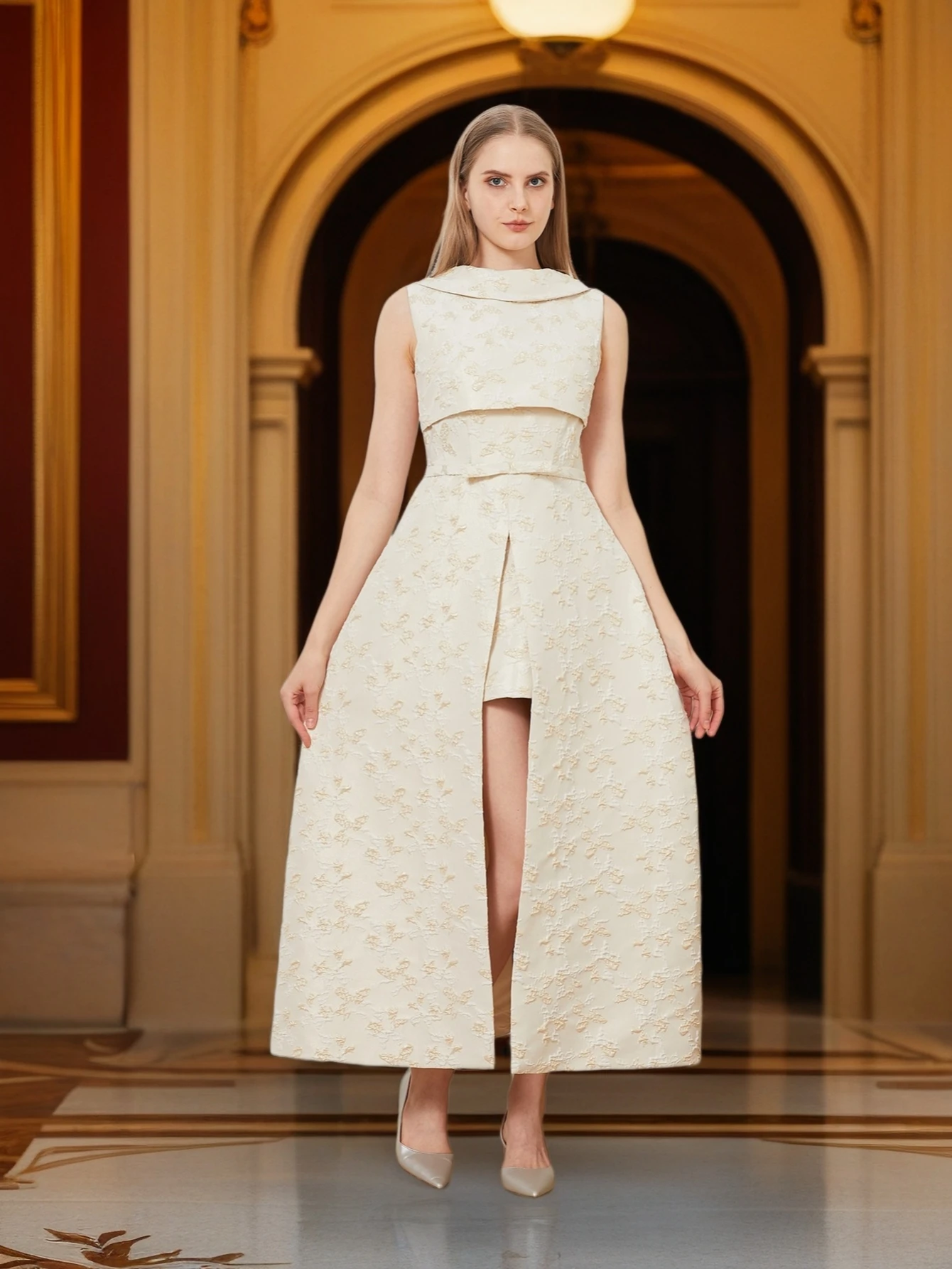 Elegant Dress New Fashion Women Long Maxi Backless Sleeveless Split Jacquard Dresses Evening Dress Robes
Elegant Dress New Fashion Women Long Maxi Backless Sleeveless Split Jacquard Dresses Evening Dress Robes