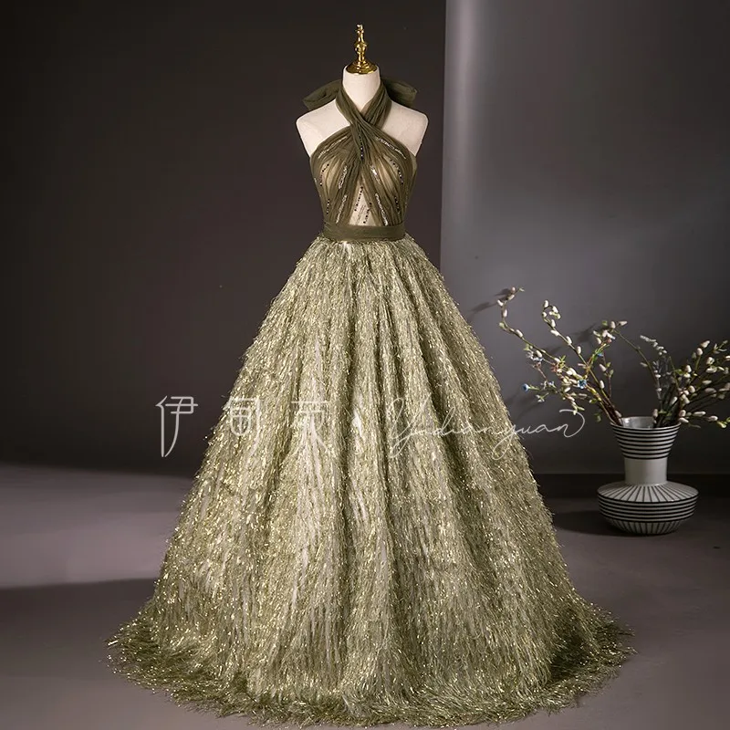luxury halter beading dress evenings ball gown vintage/stuido/stage dress/can customize size
luxury halter beading dress evenings ball gown vintage/stuido/stage dress/can customize size