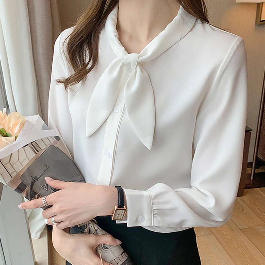 Casual Outing Chiffon Shirt Elegant Womens Long Sleeve Shirt Bow Tie Top Fashion Blouse Bow Tie Neck Casual Style
Casual Outing Chiffon Shirt Elegant Womens Long Sleeve Shirt Bow Tie Top Fashion Blouse Bow Tie Neck Casual Style