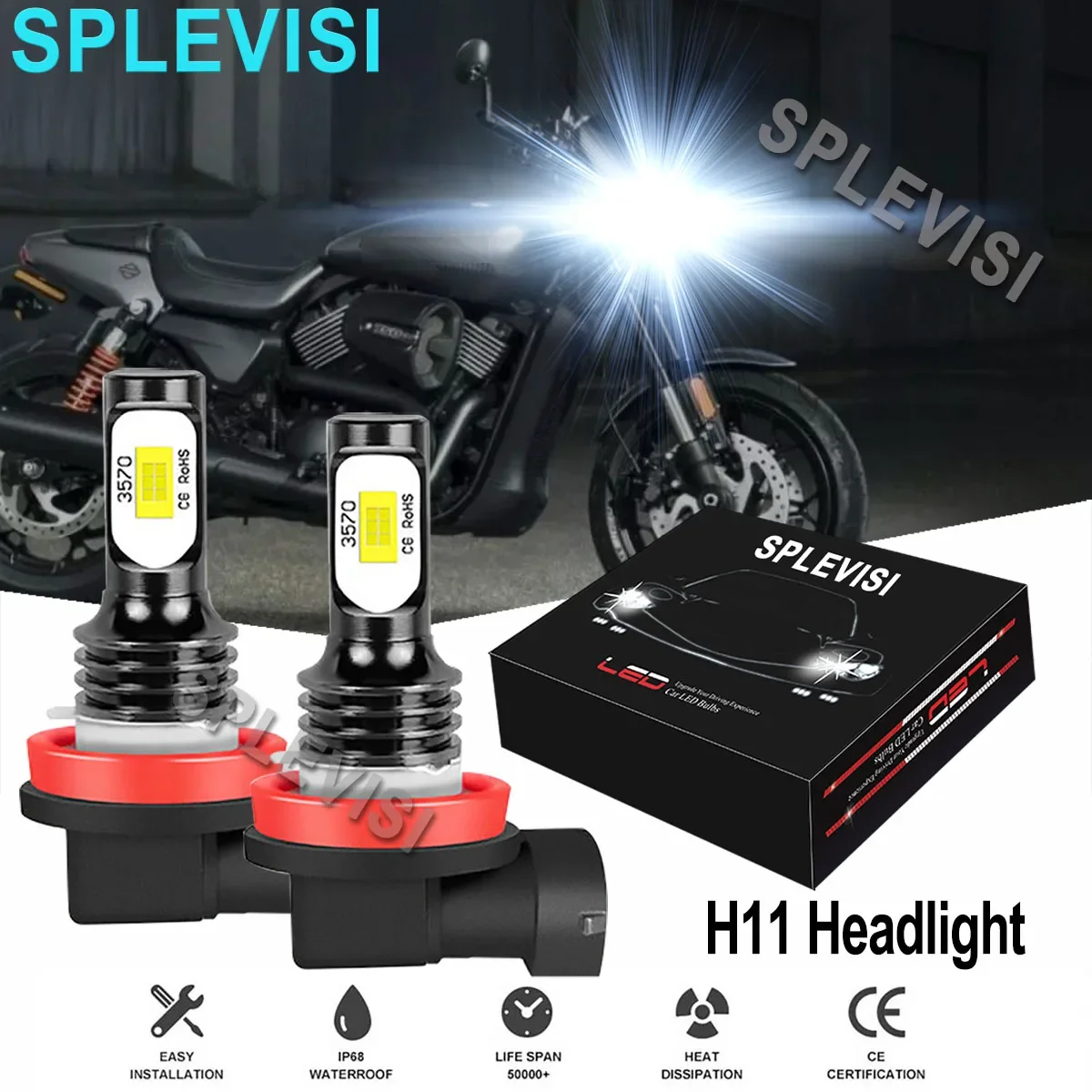 2x 70W H11 H9 LED Headlight Bulb 6000K Pure White For Harley Street Rod VRSCR 2006 2007 High Low Beam
2x 70W H11 H9 LED Headlight Bulb 6000K Pure White For Harley Street Rod VRSCR 2006 2007 High Low Beam