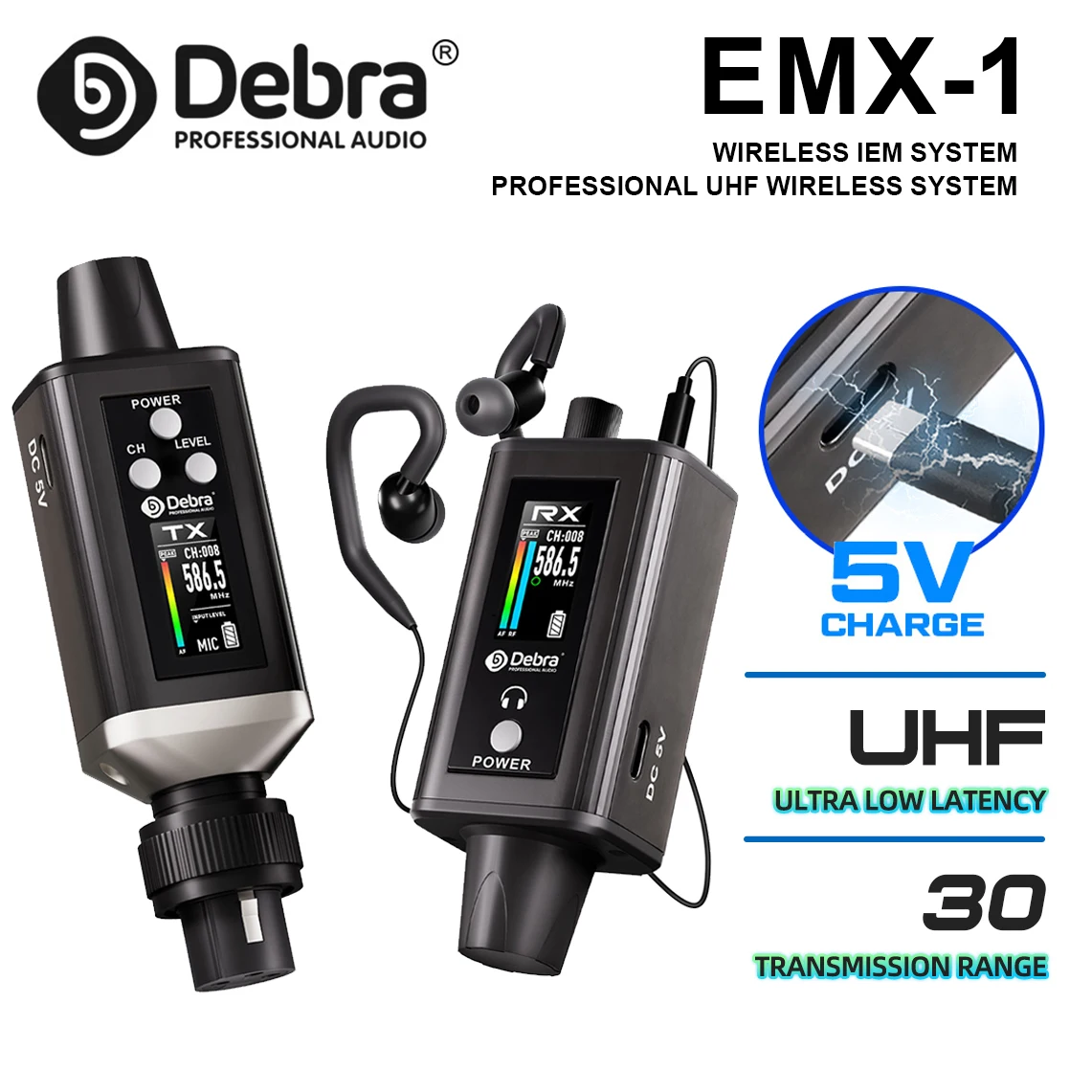 New Audio EMX-1 Wireless Monitoring System, Portable, Rechargeable UHF IEM, On-Screen Display 16 Adjustable Frequencies
New Audio EMX-1 Wireless Monitoring System, Portable, Rechargeable UHF IEM, On-Screen Display 16 Adjustable Frequencies