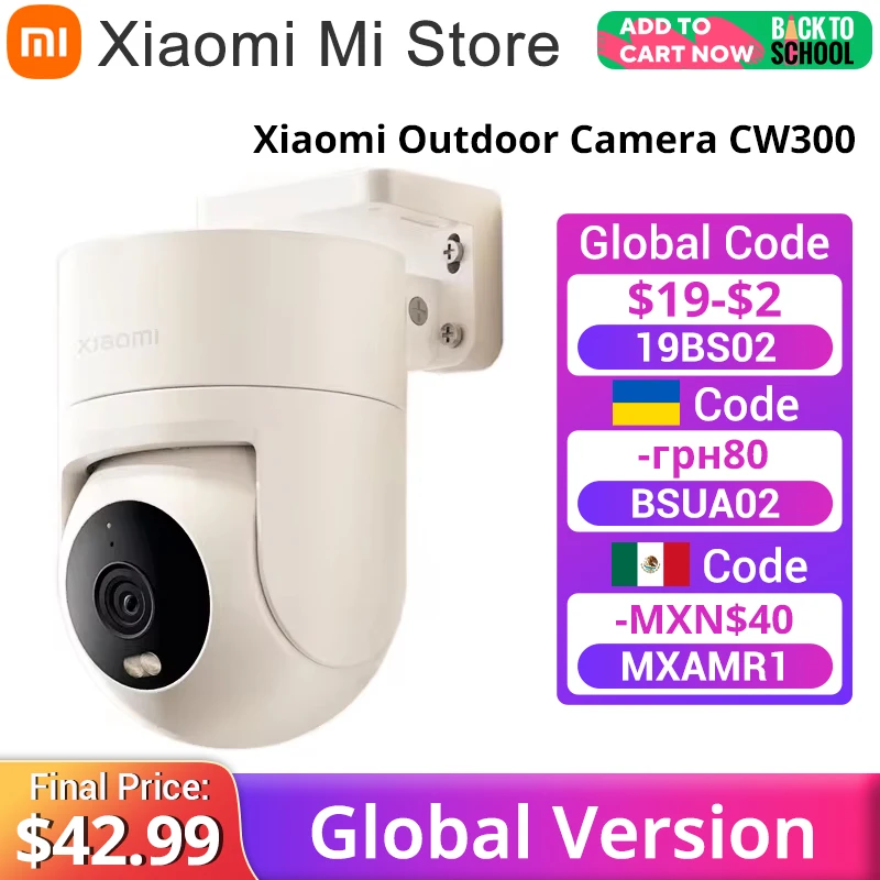 Умная полноцветная камера Xiaomi CW300, 4 МП, с функцией отслеживания людей, IP66, водонепроницаемая и пылеотталкивающая
Умная полноцветная камера Xiaomi CW300, 4 МП, с функцией отслеживания людей, IP66, водонепроницаемая и пылеотталкивающая