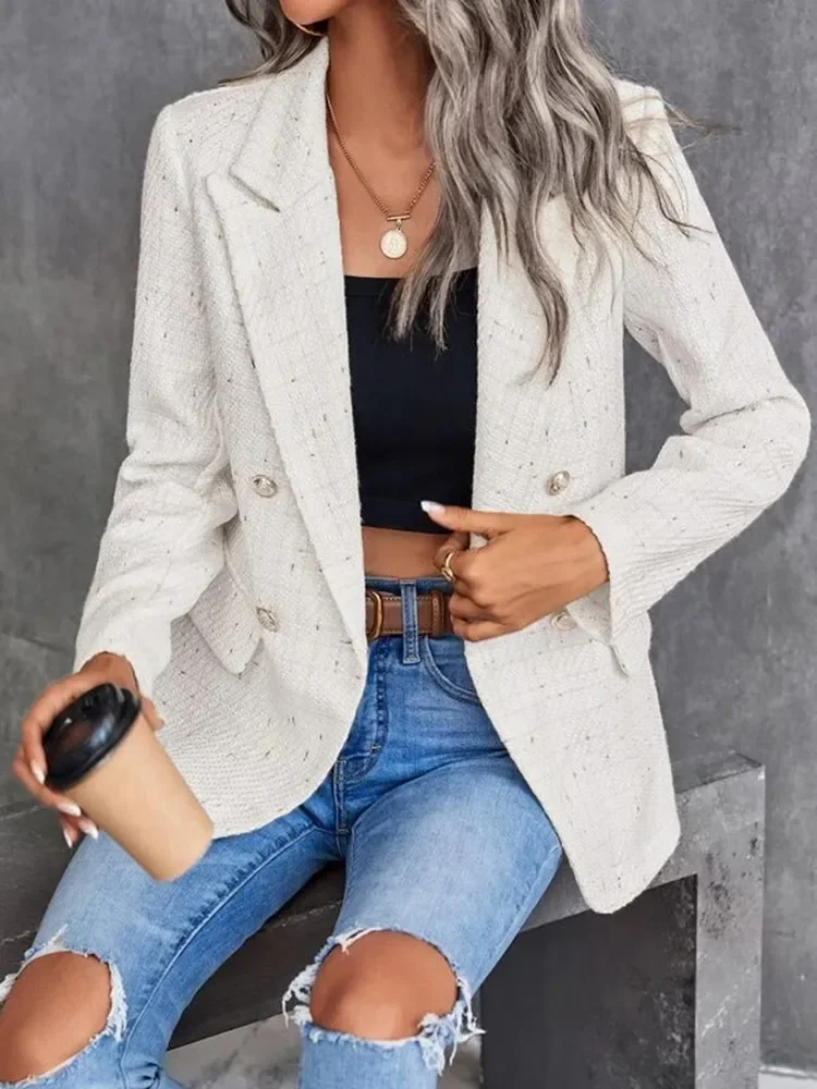 2024 Fall Winter New Product Women's Fashion and Casual Lapel Neck Double-breasted Tweed Gold Button Elegant Suit Coat
2024 Fall Winter New Product Women's Fashion and Casual Lapel Neck Double-breasted Tweed Gold Button Elegant Suit Coat