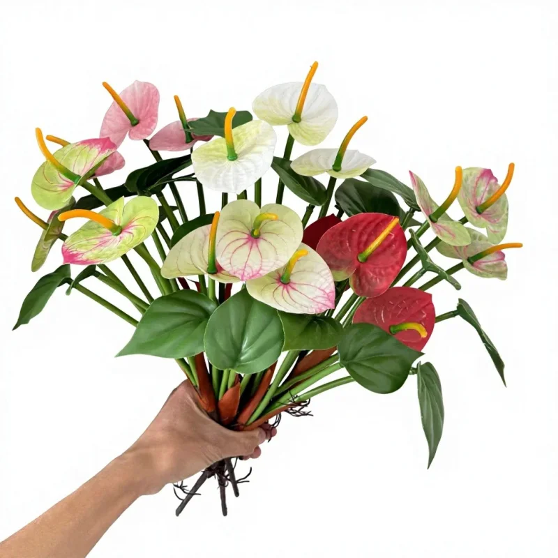 6pcs Anthurium Flower Bouquet Realistic Artificial Flower Greenery Plant for Living Room Bonsai Home Decoration
6pcs Anthurium Flower Bouquet Realistic Artificial Flower Greenery Plant for Living Room Bonsai Home Decoration