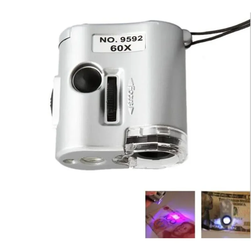 Portable Mini Digital 60X Microscope Jewelry Magnifier Multifunctional With LED Light UV Lamp Magnifying Glass Model 9592
Portable Mini Digital 60X Microscope Jewelry Magnifier Multifunctional With LED Light UV Lamp Magnifying Glass Model 9592