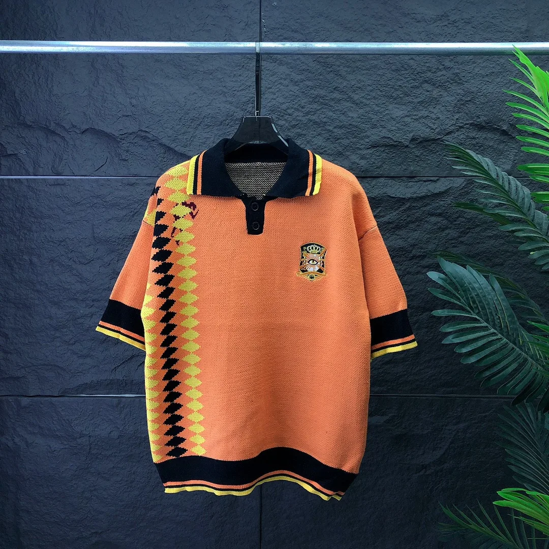 House of errors men's and women's new jacquard polo neck short sleeve sweater t-shirt pullover
House of errors men's and women's new jacquard polo neck short sleeve sweater t-shirt pullover
