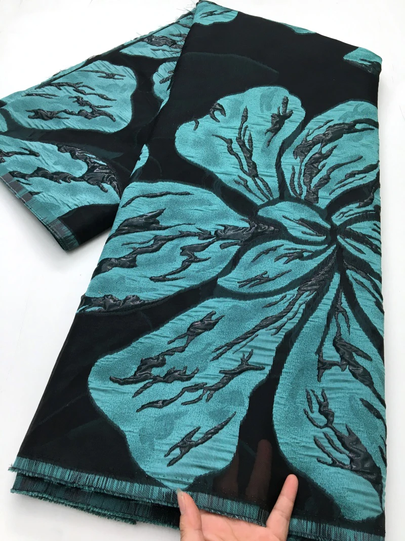Teal African Jacquard Brocade Luxury Fabric Floral Organza Tulle Mesh Lace French Net Dress Material Brocard Tissu 5Yard S4341
Teal African Jacquard Brocade Luxury Fabric Floral Organza Tulle Mesh Lace French Net Dress Material Brocard Tissu 5Yard S4341