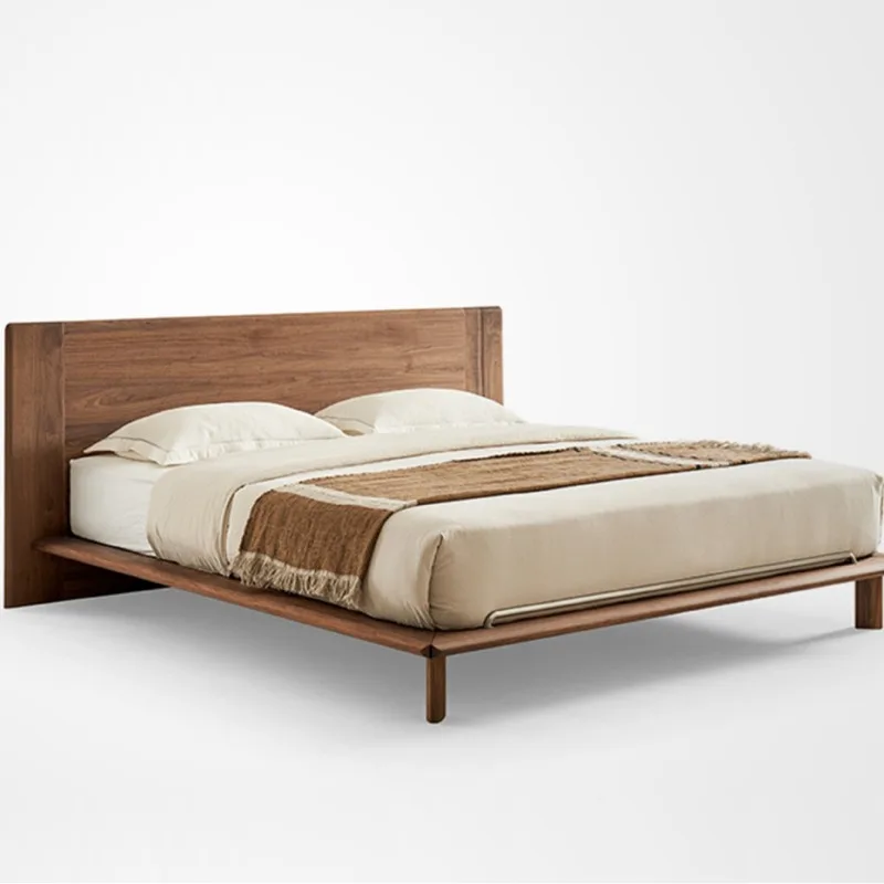 Italian minimalist idle cloud double bed retro bedroom 1.8 meters North American black walnut modern simple solid wood bed 
Italian minimalist idle cloud double bed retro bedroom 1.8 meters North American black walnut modern simple solid wood bed