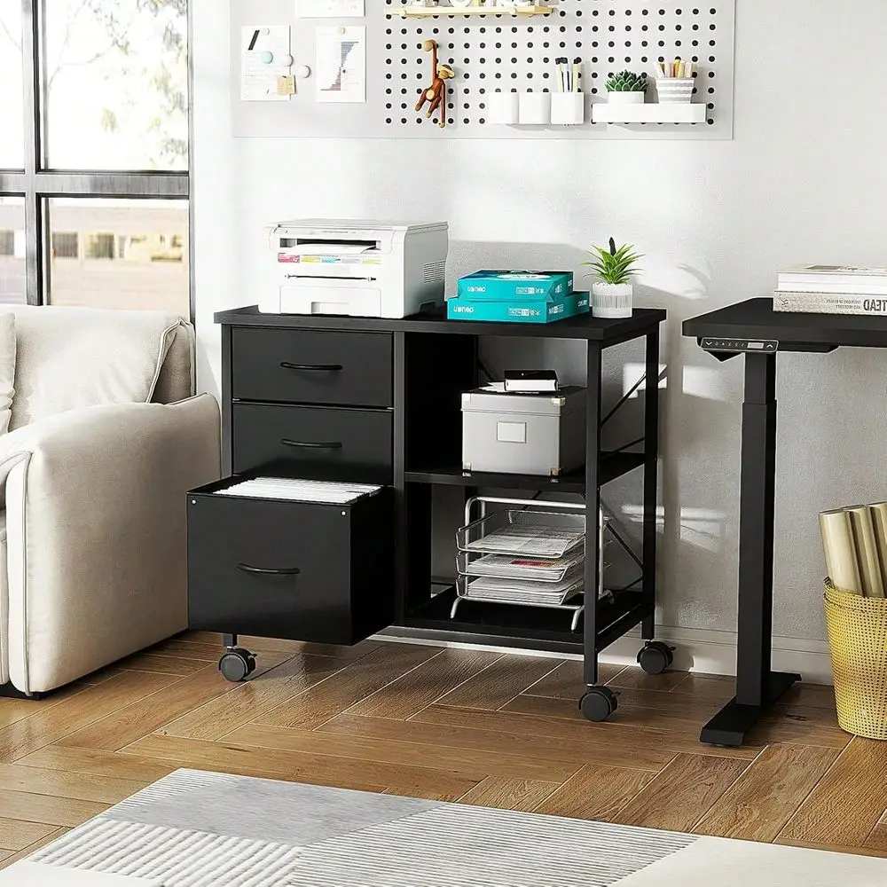 3Tier Mobile File Cabinet, Printer Stand With Storage, Office Table With Drawers And Back Support Bar, Holds 110lb For Home Off
3Tier Mobile File Cabinet, Printer Stand With Storage, Office Table With Drawers And Back Support Bar, Holds 110lb For Home Off