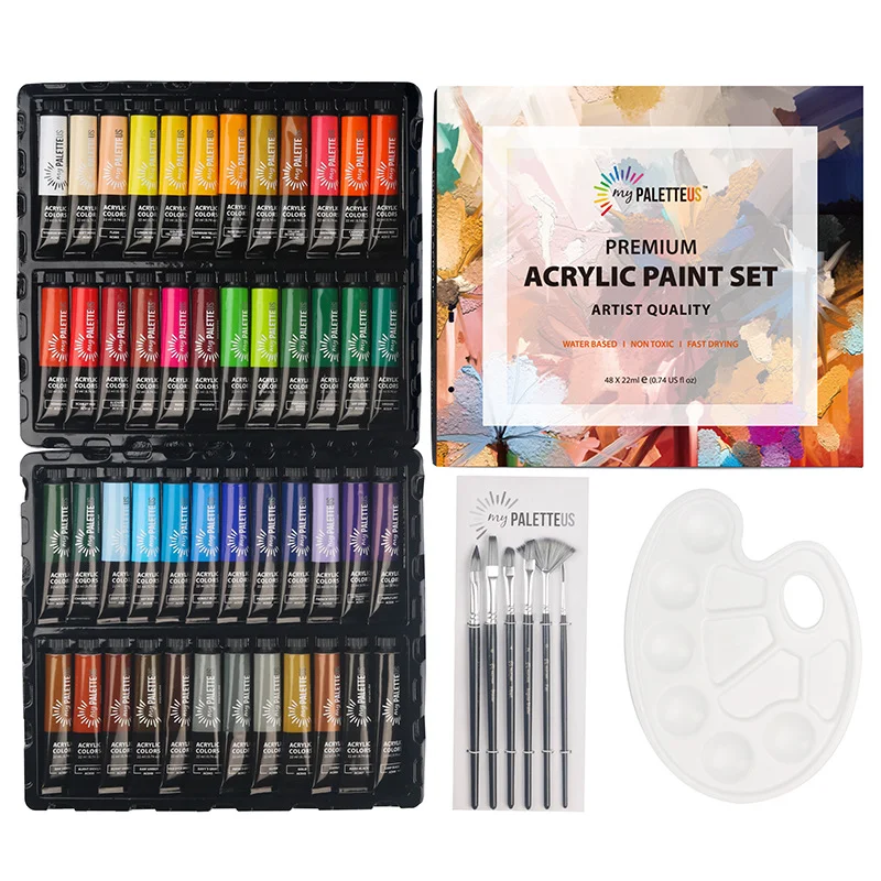 48 Colors 22ML Acrylic Paint Set Color Paint For Fabric Clothing Nail Glass Drawing Painting For Kids Waterproof Art Supplies
48 Colors 22ML Acrylic Paint Set Color Paint For Fabric Clothing Nail Glass Drawing Painting For Kids Waterproof Art Supplies
