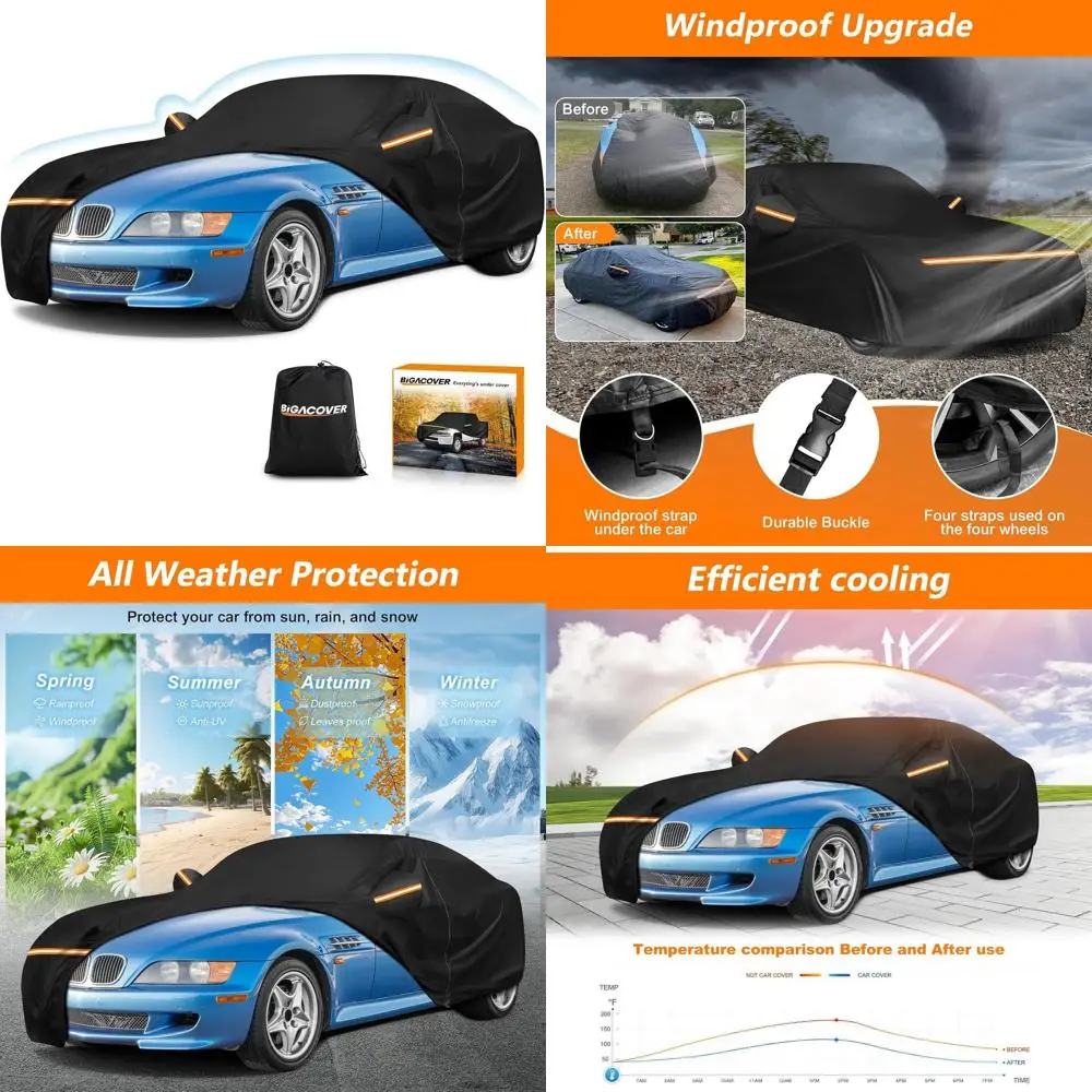Universal Waterproof 210D Oxford Cloth Outdoor Car Cover, Windproof Heavy Duty for 1996-2008 Z3, Z4 Models and 1997-2024 Cayman/
Universal Waterproof 210D Oxford Cloth Outdoor Car Cover, Windproof Heavy Duty for 1996-2008 Z3, Z4 Models and 1997-2024 Cayman/