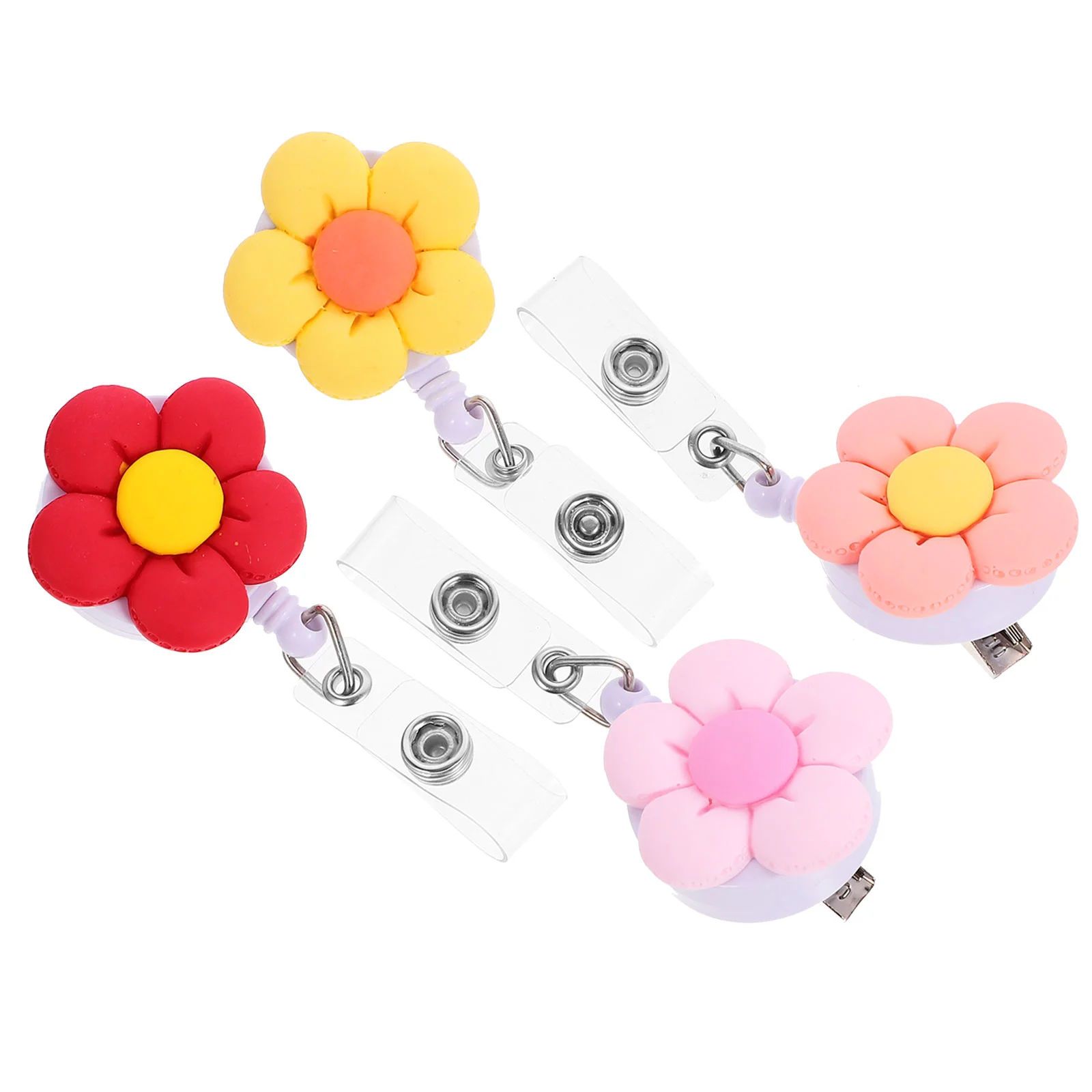 4 Pcs Nursing Badge Reel Flower Easy Pull Buckle Retractable Clip Nurse Name Card Holders
4 Pcs Nursing Badge Reel Flower Easy Pull Buckle Retractable Clip Nurse Name Card Holders