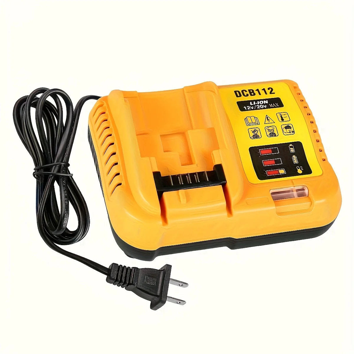 Fast battery charger for Dewalt 12V/20V, compatible with 12V, 20V, 60V power tool batteries. Charger only, battery not included.
Fast battery charger for Dewalt 12V/20V, compatible with 12V, 20V, 60V power tool batteries. Charger only, battery not included.