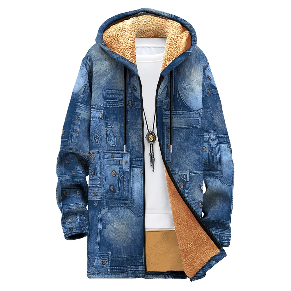 Мужские лоскутные куртки с капюшоном, синие пальто на флисовой подкладке с геометрическим рисунком и искусственным мехом, винтажная уличная одежда на молнии для зимней верхней одежды
Мужские лоскутные куртки с капюшоном, синие пальто на флисовой подкладке с геометрическим рисунком и искусственным мехом, винтажная уличная одежда на молнии для зимней верхней одежды