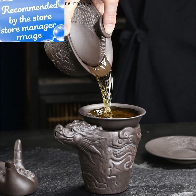 High-grade purple sand kung fu tea set office with a semi-manual tea-making device set of household Chinese teapot cover bowl
High-grade purple sand kung fu tea set office with a semi-manual tea-making device set of household Chinese teapot cover bowl