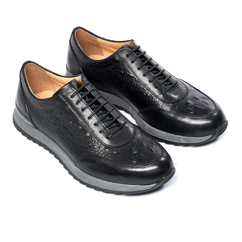 Fashion Men's Casual Shoes Genuine Cow Leather Lace-up Oxford Shoes for Men Crocodile Pattern Original Black Blue Male Sneakers
Fashion Men's Casual Shoes Genuine Cow Leather Lace-up Oxford Shoes for Men Crocodile Pattern Original Black Blue Male Sneakers