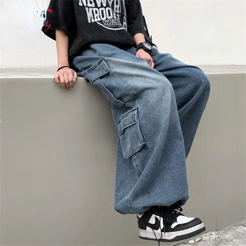Wide Leg Jeans Men Baggy Spring Straight Cut Loose Retro Hip Hop Denim Pants Streetwear Fashion Pockets Vintage Trousers A25
Wide Leg Jeans Men Baggy Spring Straight Cut Loose Retro Hip Hop Denim Pants Streetwear Fashion Pockets Vintage Trousers A25