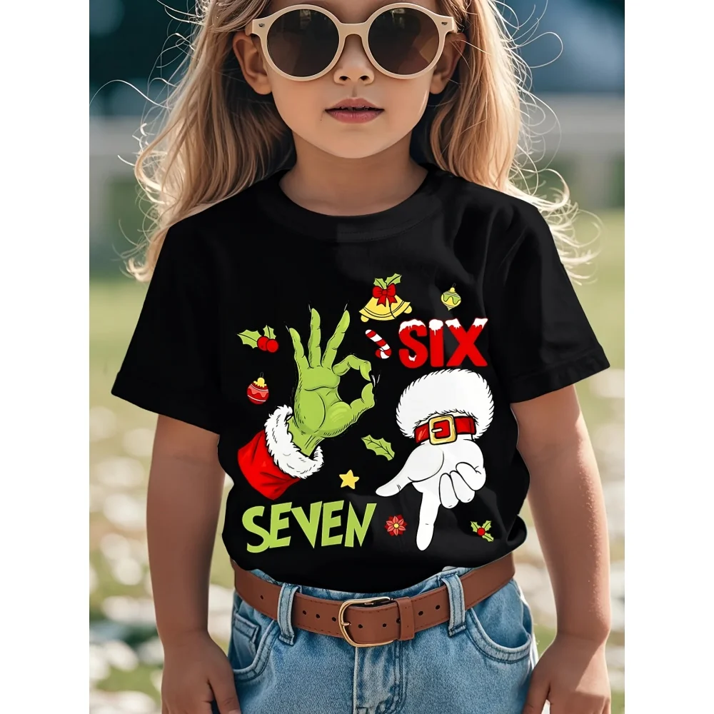 Детская одежда 67, рождественская футболка с принтом эльфа для девочек, футболка с короткими рукавами и круглым вырезом, повседневная одежда для вечеринок, удобная детская одежда для девочек
Детская одежда 67, рождественская футболка с принтом эльфа для девочек, футболка с короткими рукавами и круглым вырезом, повседневная одежда для вечеринок, удобная детская одежда для девочек