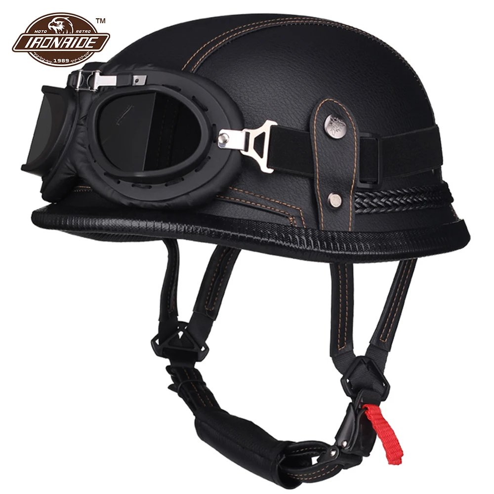 Мотоциклетный шлем из искусственной кожи для мужчин Casco Moto Retro Vintage Cruiser Chopper Scooter Cafe Racer Cascos Moto Helmet
Мотоциклетный шлем из искусственной кожи для мужчин Casco Moto Retro Vintage Cruiser Chopper Scooter Cafe Racer Cascos Moto Helmet