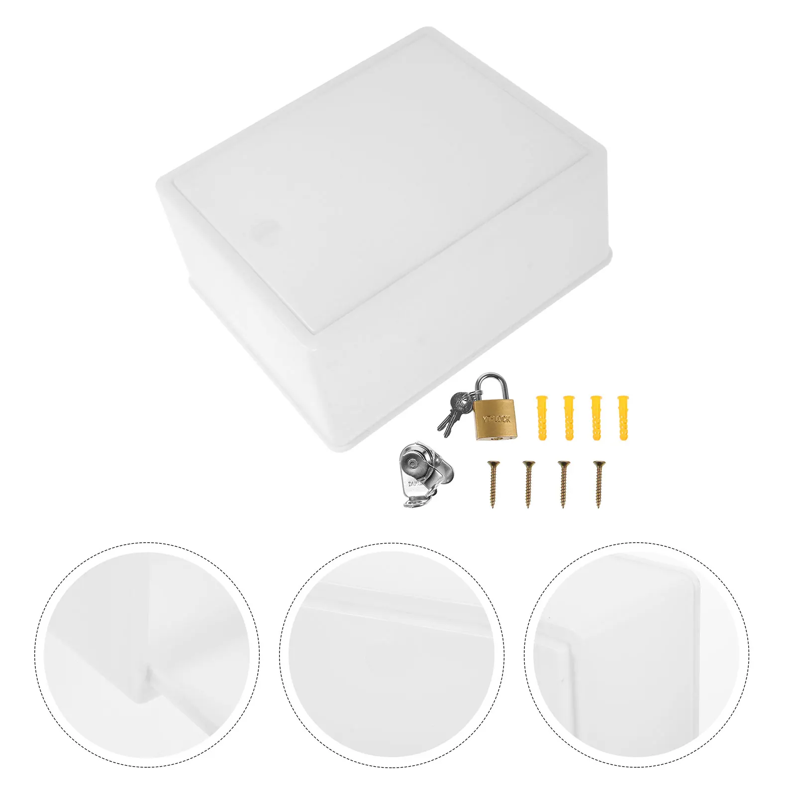 Plastic Milk Box Small White Wall Mounted Lockable Mailbox Outdoor Durable Retro Container Letter Box For Home Storage
Plastic Milk Box Small White Wall Mounted Lockable Mailbox Outdoor Durable Retro Container Letter Box For Home Storage