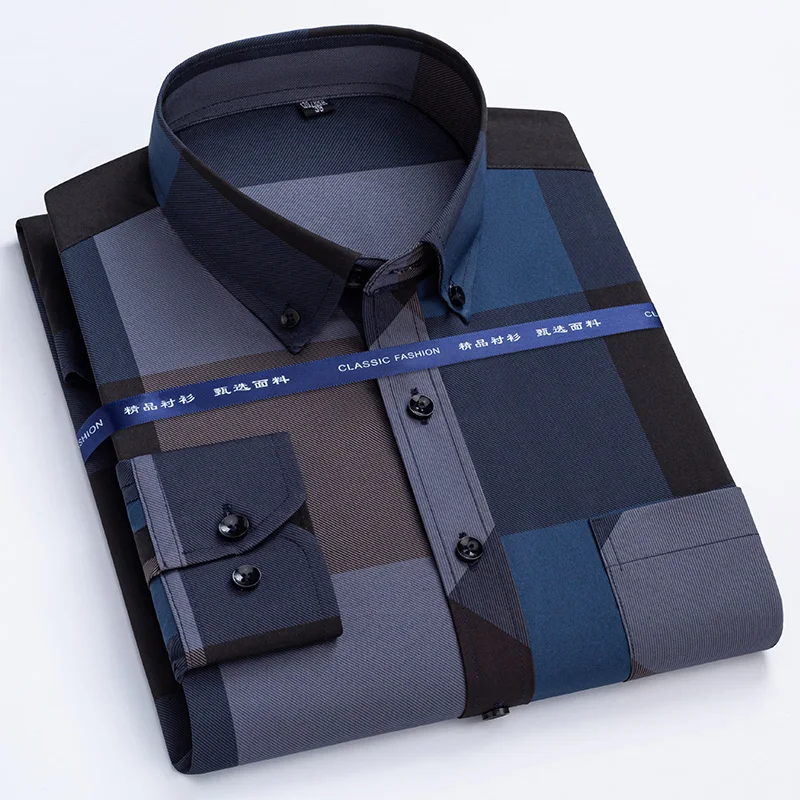 Men's Dress Shirts Spring Autumn Latest Hot Sale Non-iron Anti-wrinkle Business Casual Print Thin Plaid Slim Fit chemise homme
Men's Dress Shirts Spring Autumn Latest Hot Sale Non-iron Anti-wrinkle Business Casual Print Thin Plaid Slim Fit chemise homme