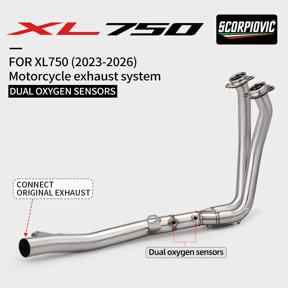 Motorcycle Exhaust Heder Pipe For XL750 Transalp CB750 Hornet E-Clutch 2023-2026 Front Link Pipe With 2 oxygen sensors
Motorcycle Exhaust Heder Pipe For XL750 Transalp CB750 Hornet E-Clutch 2023-2026 Front Link Pipe With 2 oxygen sensors