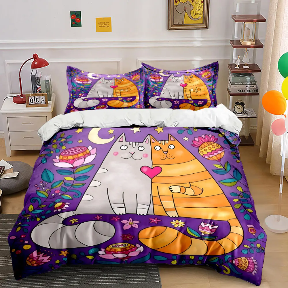 Two cats cuddle romantically Printed Duvet Cover Set 1 Duvet Cover+2 Pillowcase Multi Size Bedroom Bedding Decor Luxury gifts
Two cats cuddle romantically Printed Duvet Cover Set 1 Duvet Cover+2 Pillowcase Multi Size Bedroom Bedding Decor Luxury gifts