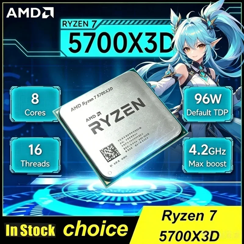 AMD Bulk CPU Ryzen 7 5700X3D 8-Core 16-Thread 3GHz Base Up to 4.1GHz 105W Ryzen 5000 Series AM4 DDR4 for X570 B550 Motherboard
AMD Bulk CPU Ryzen 7 5700X3D 8-Core 16-Thread 3GHz Base Up to 4.1GHz 105W Ryzen 5000 Series AM4 DDR4 for X570 B550 Motherboard