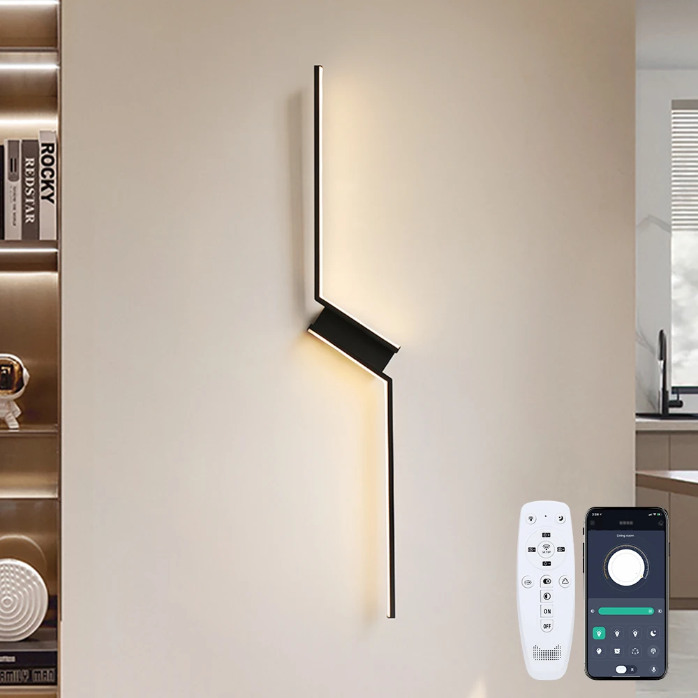 Modern LED Long Wall Lamps Smart APP/Remote Control Bedside LED Long Strip Wall Lights Decoration Indoor Lighting Fixtures
Modern LED Long Wall Lamps Smart APP/Remote Control Bedside LED Long Strip Wall Lights Decoration Indoor Lighting Fixtures