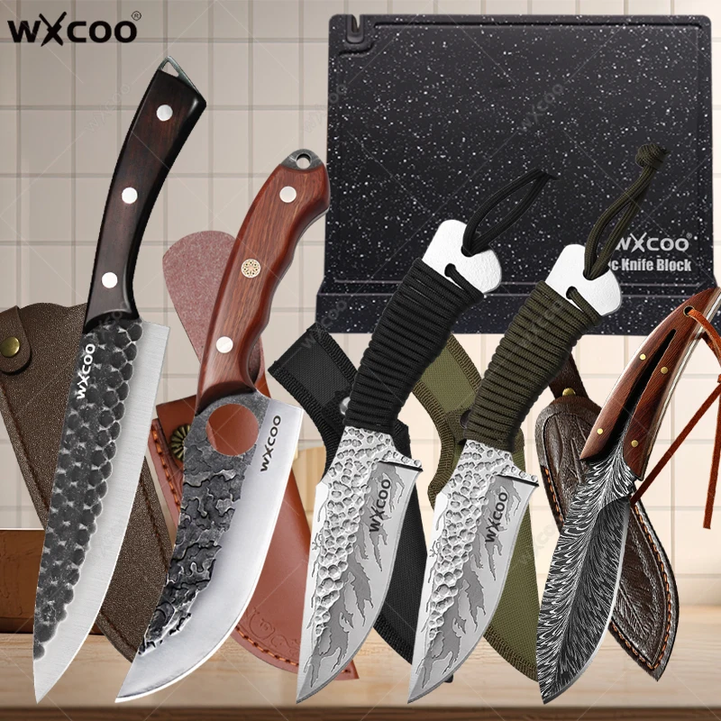 High Carbon Steel Forged Kitchen Chef Knife Professional Butcher Boning Knife Meat Fish Fruit Cleaver Knives with Cover
High Carbon Steel Forged Kitchen Chef Knife Professional Butcher Boning Knife Meat Fish Fruit Cleaver Knives with Cover