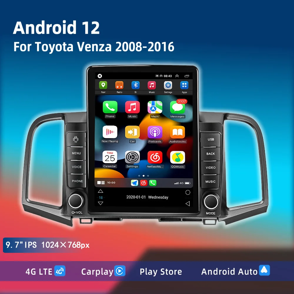 Автомобильный плеер 9,7 дюйма для Toyota Venza 2008-2016 Carplay Tesla Android Авто стиль вертикальный мультимедийный Видео Радио GPS стерео головное устройство
Автомобильный плеер 9,7 дюйма для Toyota Venza 2008-2016 Carplay Tesla Android Авто стиль вертикальный мультимедийный Видео Радио GPS стерео головное устройство
