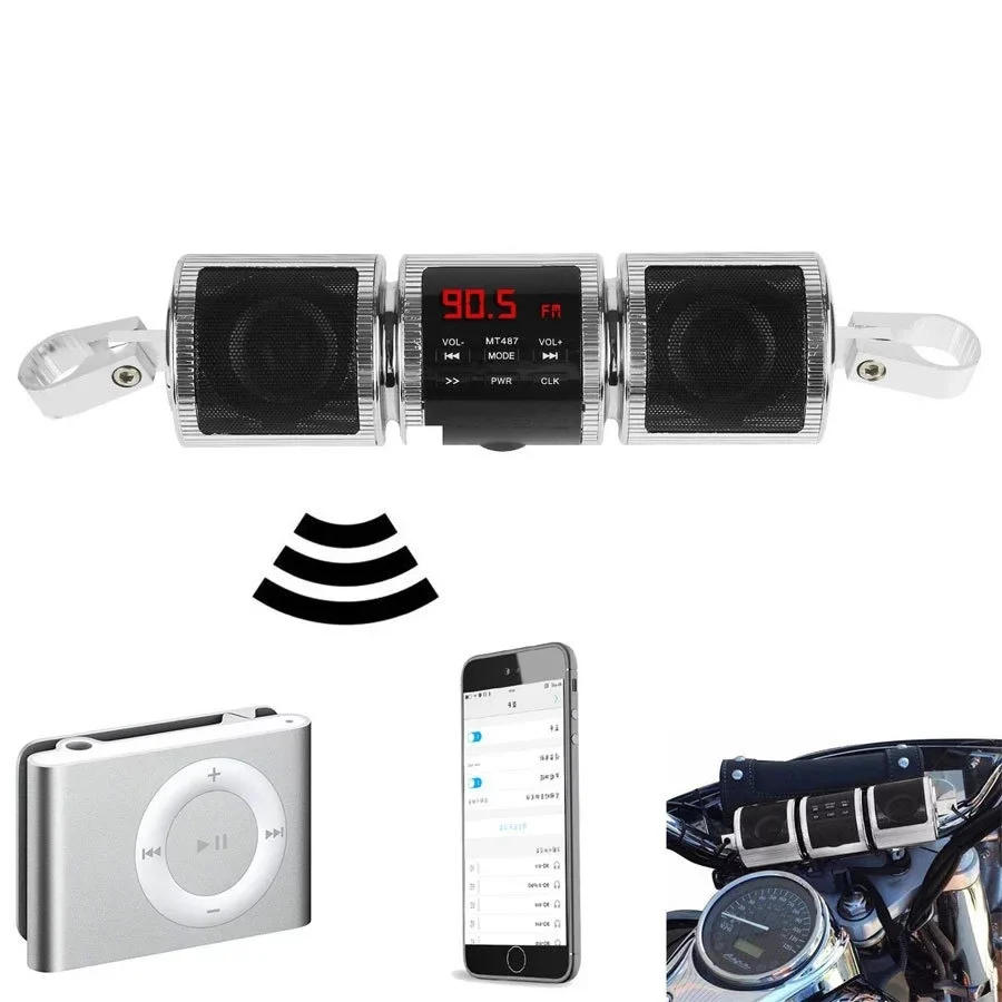 Waterproof MT487 Moto MP3 Player 12V Music Player FM Radio With LED Display Bluetooth Stereo Motorcycle Speaker
Waterproof MT487 Moto MP3 Player 12V Music Player FM Radio With LED Display Bluetooth Stereo Motorcycle Speaker
