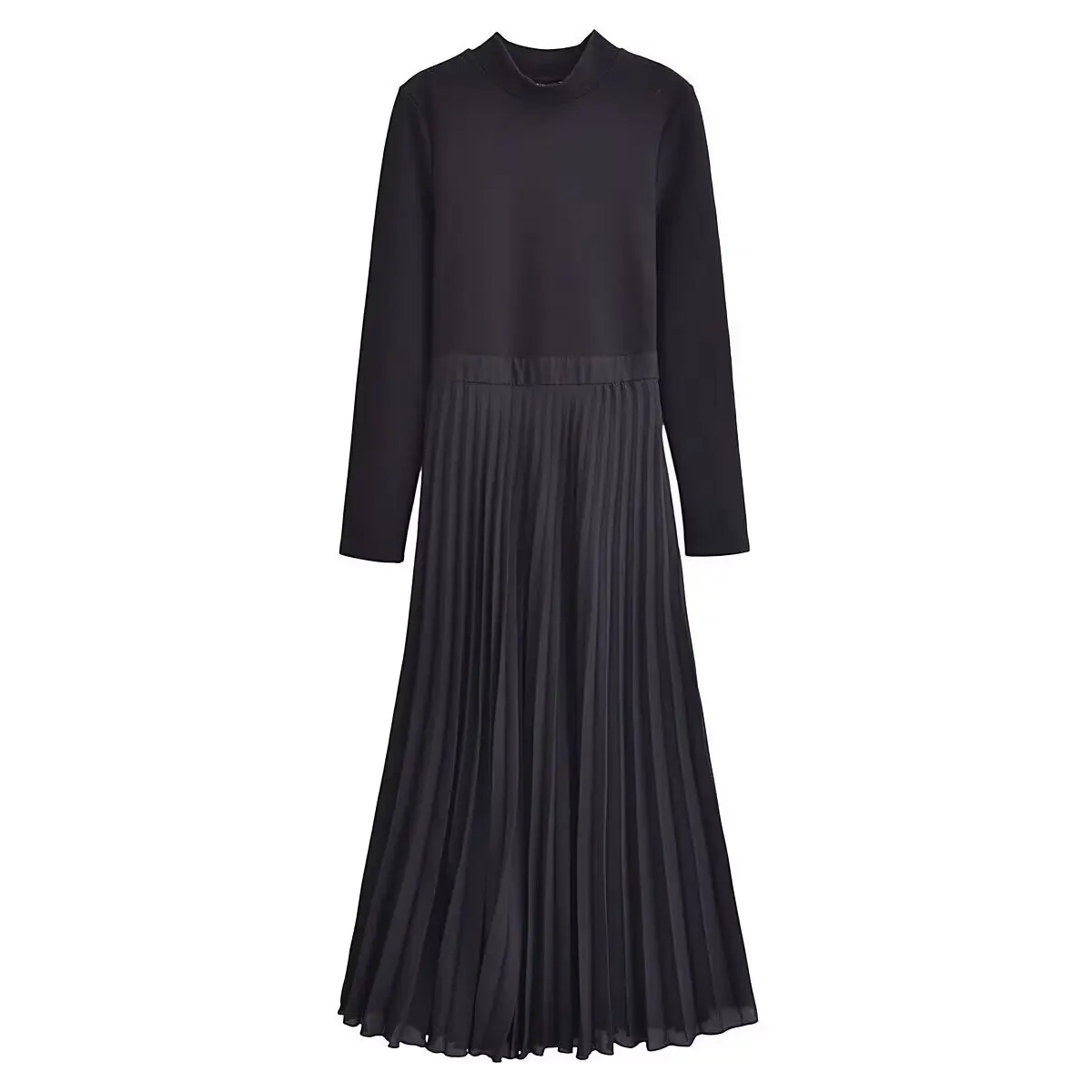 ZBZA Women's Pleated Slim Fit Midi Dress Half Turtleneck Long Sleeve Elastic High Waist Solid Casual A-line Dress Spring Dress
ZBZA Women's Pleated Slim Fit Midi Dress Half Turtleneck Long Sleeve Elastic High Waist Solid Casual A-line Dress Spring Dress