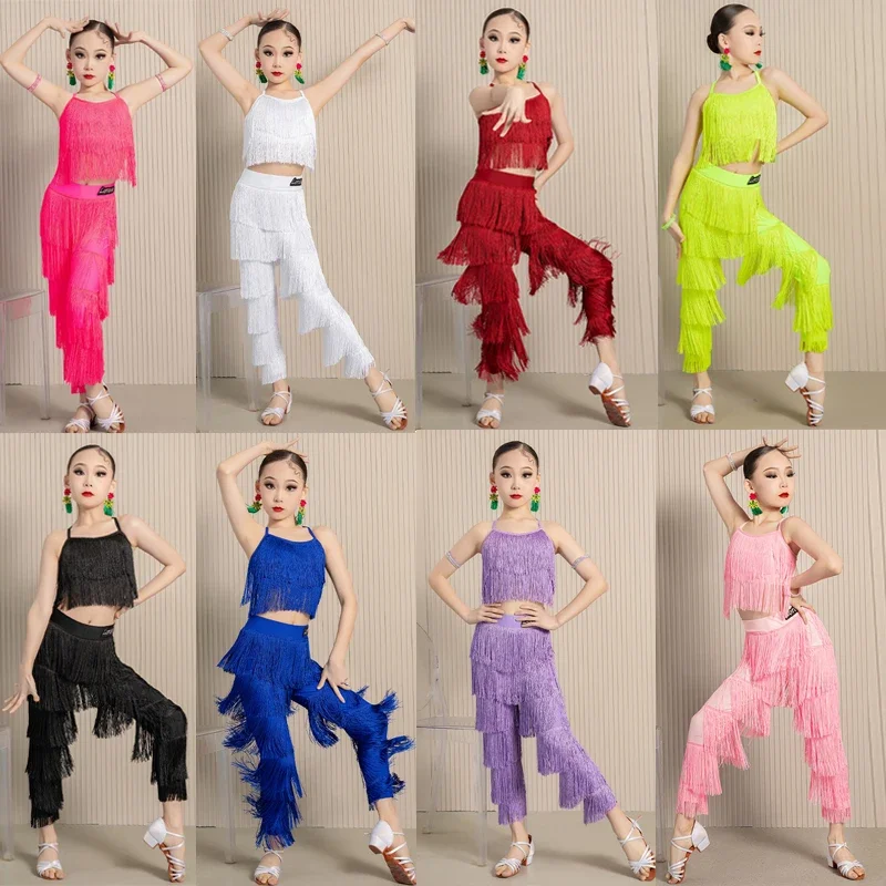 Many Colors Full Fringed Latin Dance Suits Girls Tassels Top Pants Children'S Samba Chacha Salsa Latin Dance Costume SL9914
Many Colors Full Fringed Latin Dance Suits Girls Tassels Top Pants Children'S Samba Chacha Salsa Latin Dance Costume SL9914