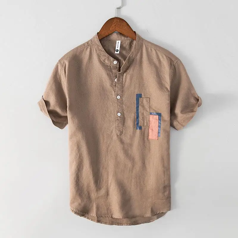 Chinese Stand Collar Shirt Men Summer Short Sleeve Men's Shirts Beach Pullover Tops Cotton Linen Shirt Men Breathable Clothing
Chinese Stand Collar Shirt Men Summer Short Sleeve Men's Shirts Beach Pullover Tops Cotton Linen Shirt Men Breathable Clothing