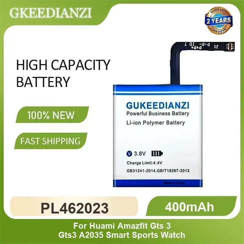 PL462023 Smart Sports Watch Battery For Huami Amazfit Gts 3 Gts3 A2035 Smart Sports Watch 400mAh High Capacity
PL462023 Smart Sports Watch Battery For Huami Amazfit Gts 3 Gts3 A2035 Smart Sports Watch 400mAh High Capacity