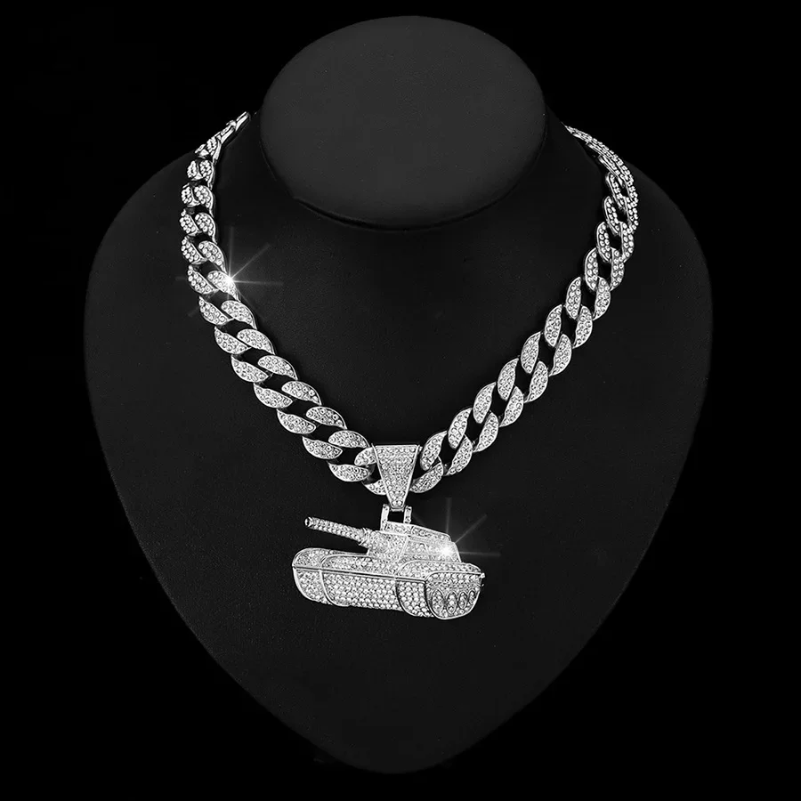 Men's Hip Hop Full drill tank Pendant Necklace with Crystal Cuban Chain Hip Hop Ice Crystal Rhinestone Necklace Fashion Jewelry
Men's Hip Hop Full drill tank Pendant Necklace with Crystal Cuban Chain Hip Hop Ice Crystal Rhinestone Necklace Fashion Jewelry