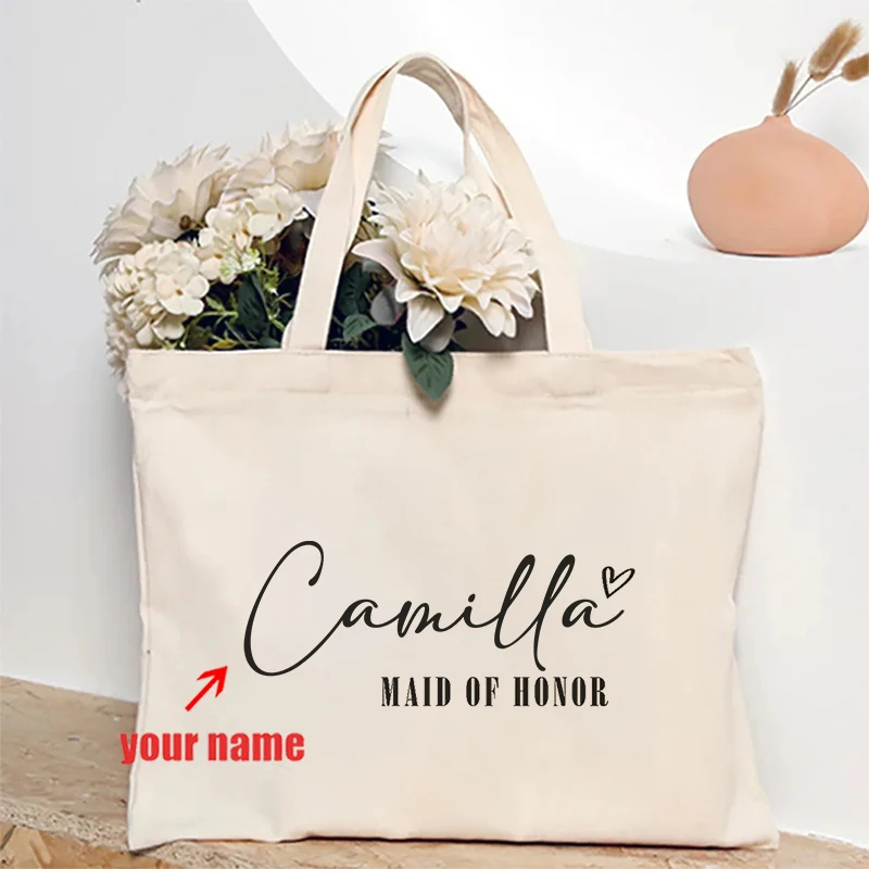 Maid of Honor Personalized Canvas Tote Bag 2 S9d0ee2f202b6455c8aba1b8311303164u