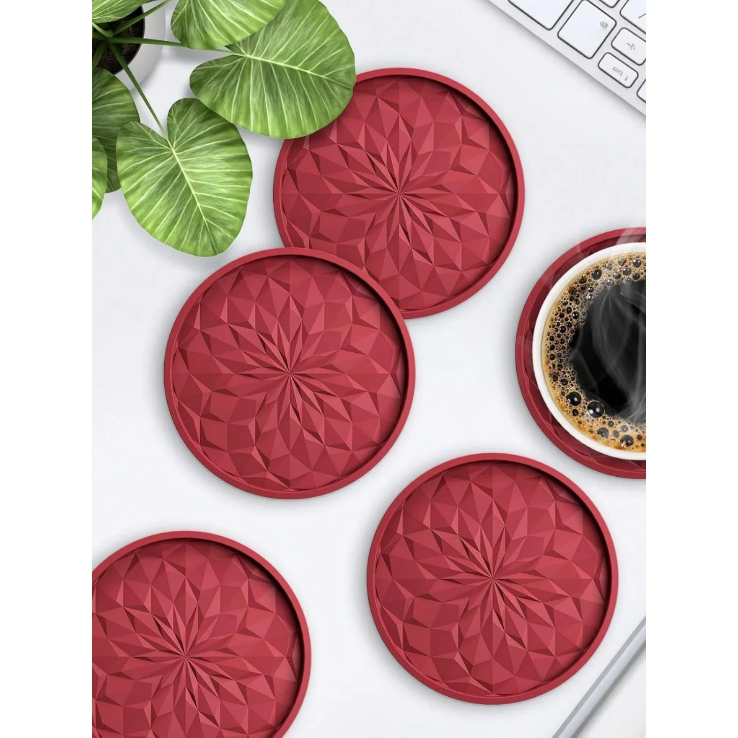 1pc Thick Solid Color Minimalist Silicone Round Coasters, Anti-Slip & Heat-Resistant, Suitable For Kitchen, Dining Table, Cafe, Picnic, Holiday Party, Birthday Party, Gathering
1pc Thick Solid Color Minimalist Silicone Round Coasters, Anti-Slip & Heat-Resistant, Suitable For Kitchen, Dining Table, Cafe, Picnic, Holiday Party, Birthday Party, Gathering