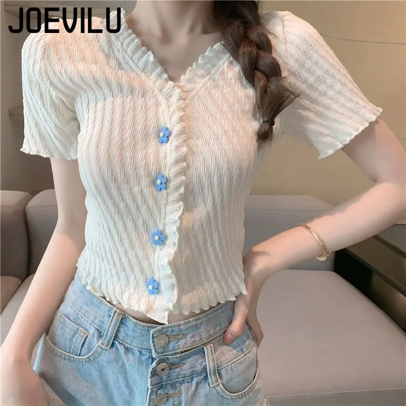 New Korean Style Women's T-shirt Summer Sexy Cut Button Fashionable Short Sleeved Casual Top Short Sleeved Sweet Simple Cardigan
New Korean Style Women's T-shirt Summer Sexy Cut Button Fashionable Short Sleeved Casual Top Short Sleeved Sweet Simple Cardigan