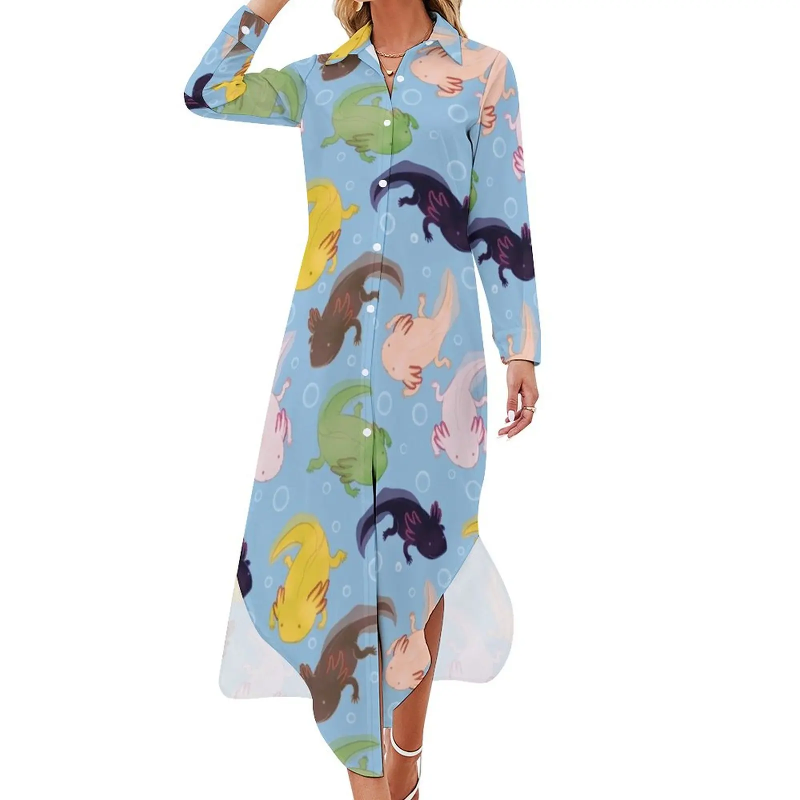 Axolotl Pattern Long Sleeved Shirt Dress summer women's dress 2024 dress women's clothing summer 2024 novelties
Axolotl Pattern Long Sleeved Shirt Dress summer women's dress 2024 dress women's clothing summer 2024 novelties