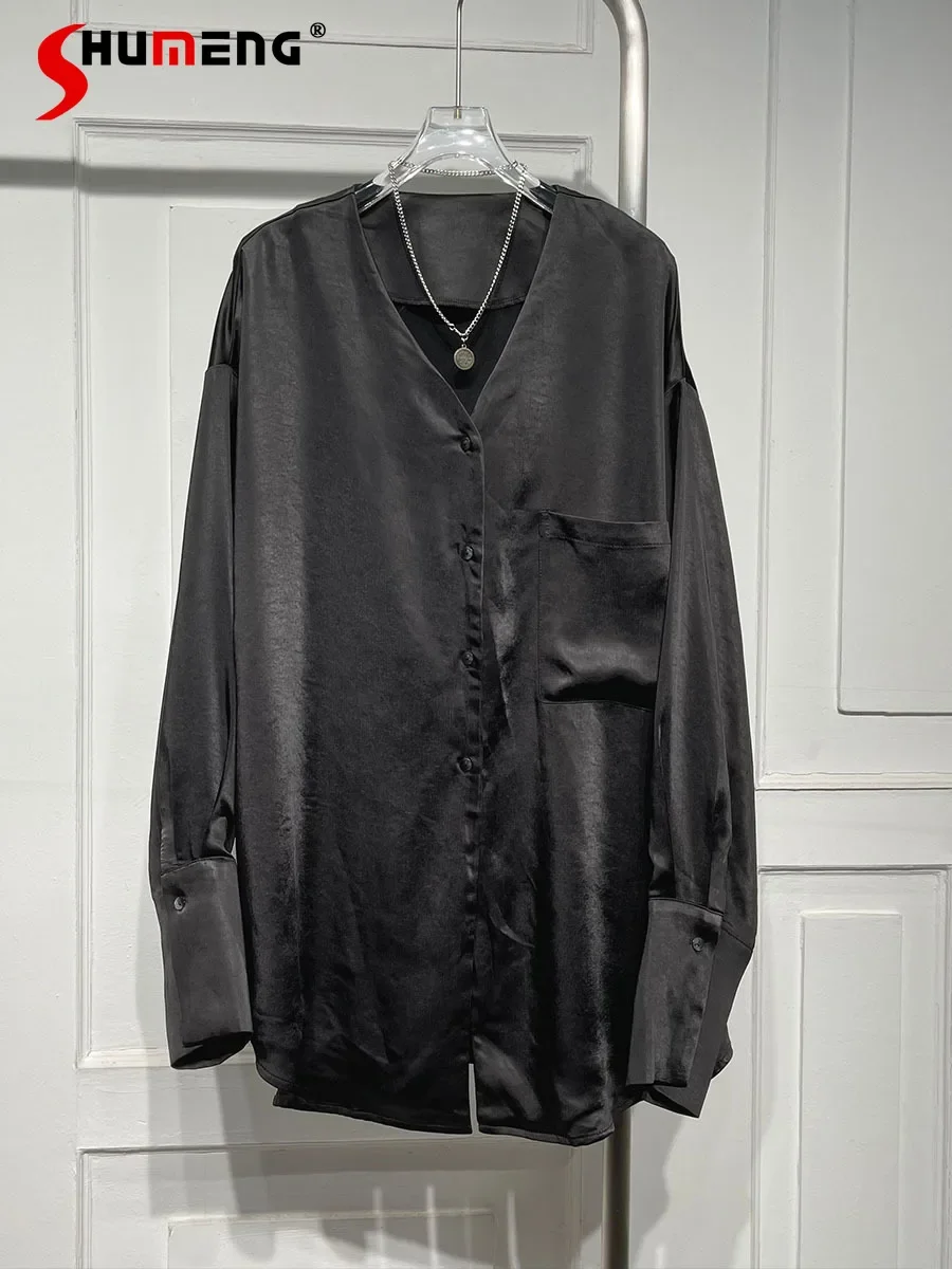 Women's 2023 Autumn New Fashion Shirts Simple V-neck Long Sleeve Loose Casual Tops High-End Solid Color Versatile Blouse Clothes
Women's 2023 Autumn New Fashion Shirts Simple V-neck Long Sleeve Loose Casual Tops High-End Solid Color Versatile Blouse Clothes