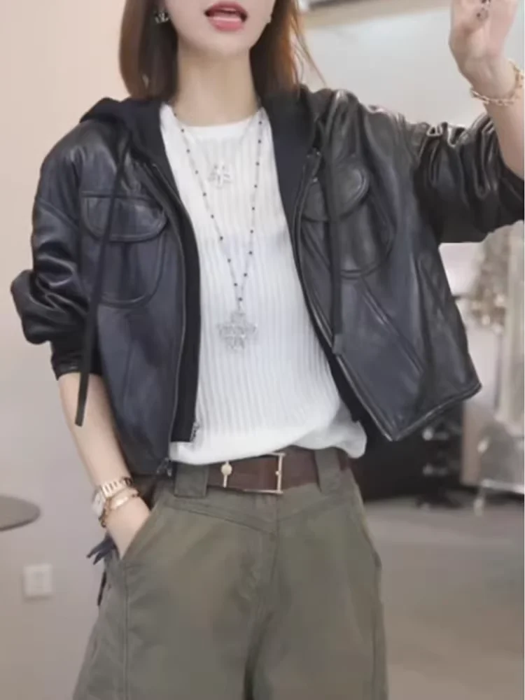 Women's Baseball Jersey Sle Loose Motorcycle Jaet Casual Loose Fit Spring Autumn New Vintage Leather Coat Windproof Zipper
Women's Baseball Jersey Sle Loose Motorcycle Jaet Casual Loose Fit Spring Autumn New Vintage Leather Coat Windproof Zipper