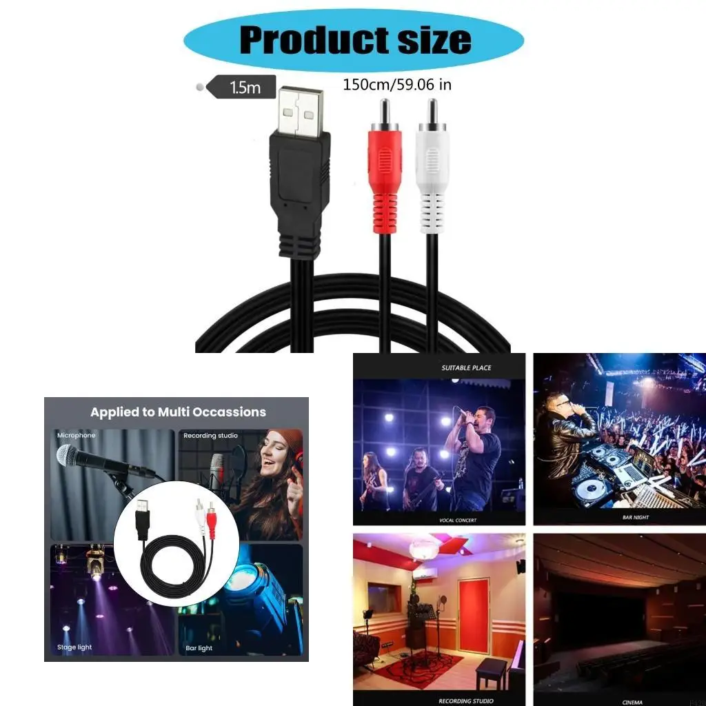 F42D USB To 2RCA Male Plugs Adapter Cable Converter Cord For Set Top Box Connection, Video Playback On Television Or Computer
F42D USB To 2RCA Male Plugs Adapter Cable Converter Cord For Set Top Box Connection, Video Playback On Television Or Computer