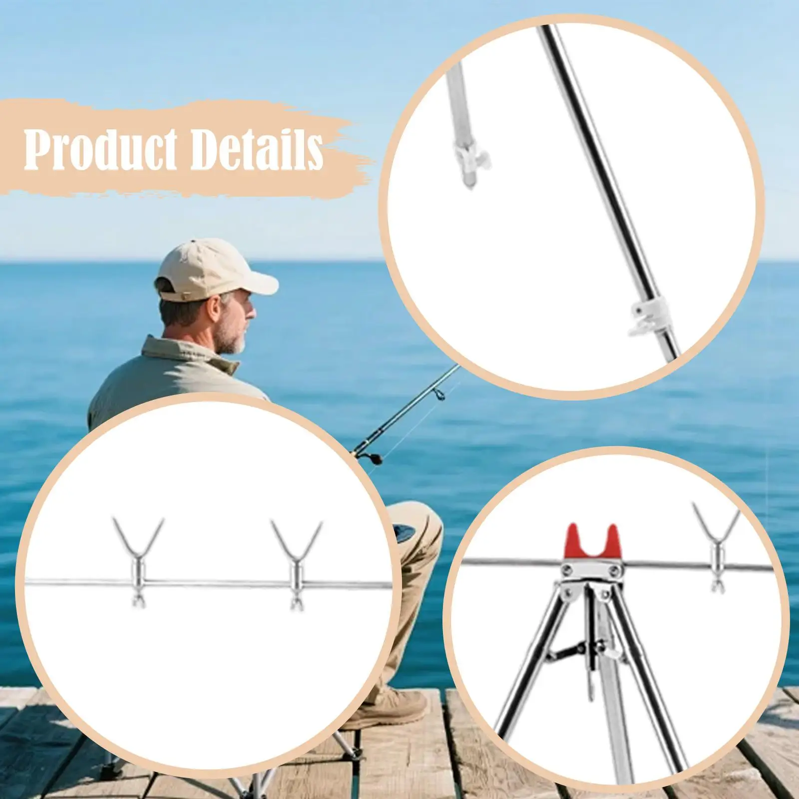 Stainless Steel Fishing Rod Support Adjustable Portable Tripod Rack Gift for Men Bank Beach Fishing
Stainless Steel Fishing Rod Support Adjustable Portable Tripod Rack Gift for Men Bank Beach Fishing