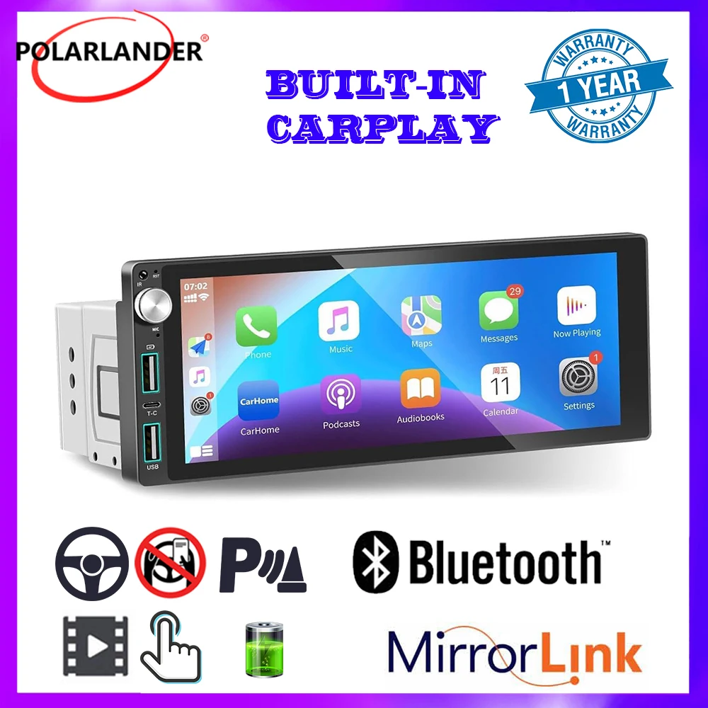 6.9 Inch Single Din Car MP5 Player With Bluetooth Voice FM USB SD AUX Mirror Link For Universal Car
6.9 Inch Single Din Car MP5 Player With Bluetooth Voice FM USB SD AUX Mirror Link For Universal Car
